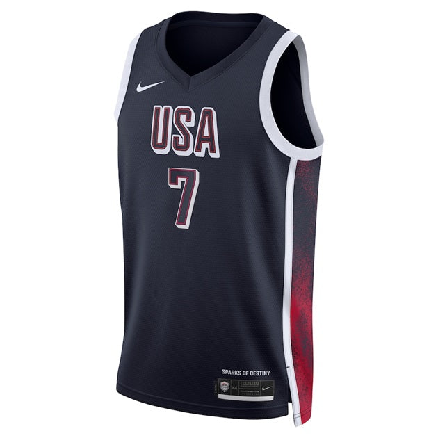 KODYSPORTS Premium Basketball Kevin Durant USA Men’s National Team 2024 Limited Edition Fan Game Jersey - Navy