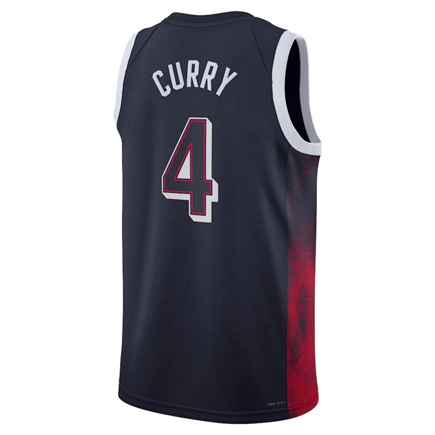 KODYSPORTS Premium Basketball Stephen Curry USA Men’s National Team 2024 Limited Edition Fan Game Jersey - Navy