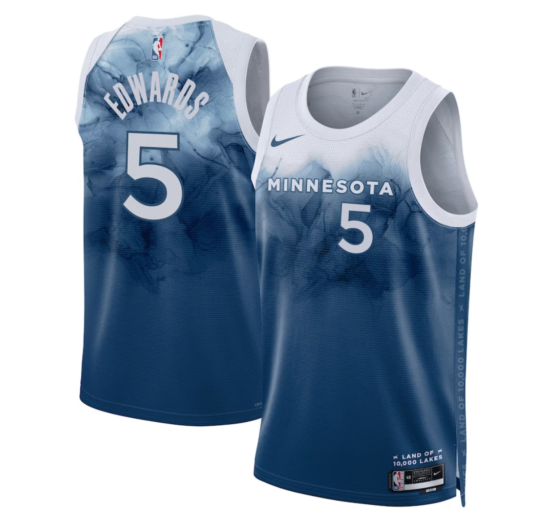 KODYSPORTS Premium Basketball Anthony Edwards Minnesota Timberwolves 2023-24 City Edition Fan Game Jersey