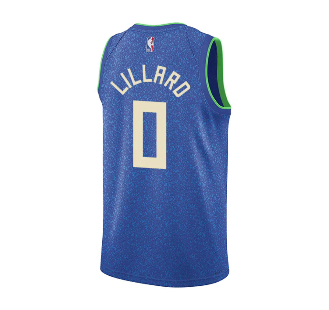 KODYSPORTS Premium Basketball Damian Lillard Milwaukee Bucks 2023-24 City Edition Fan Game Jersey