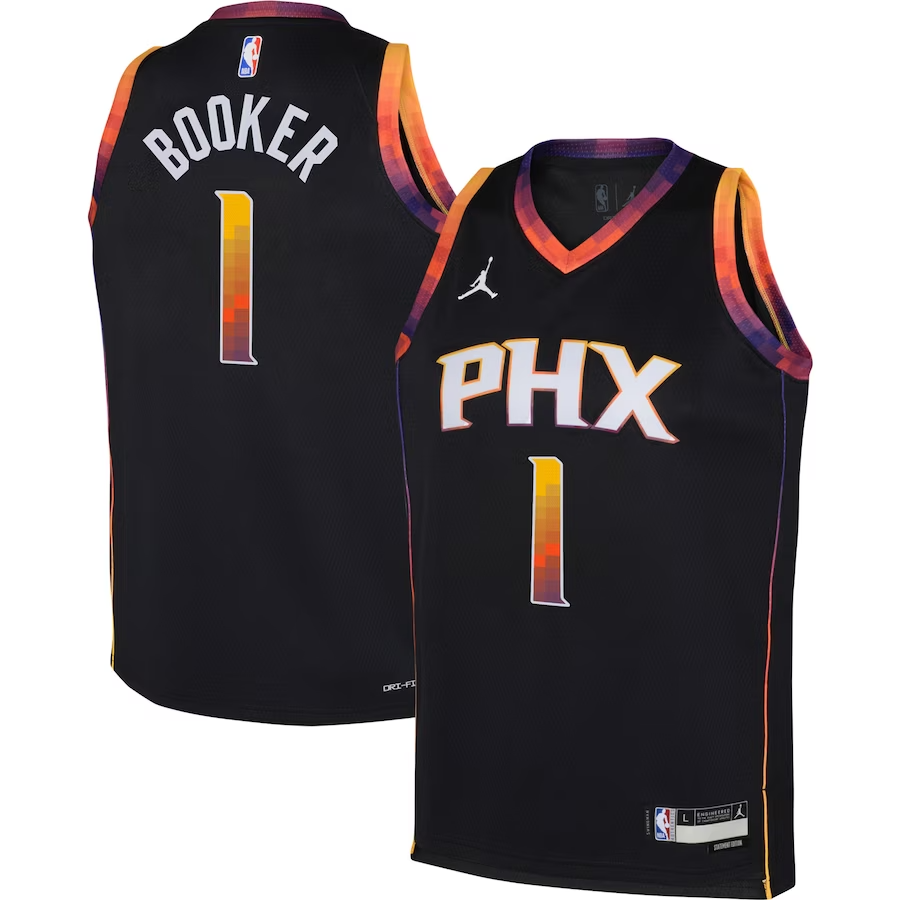 KODYSPORTS Premium Basketball Devin Booker Phoenix Suns 2023-24 Statement Edition Fan Game Jersey - Black