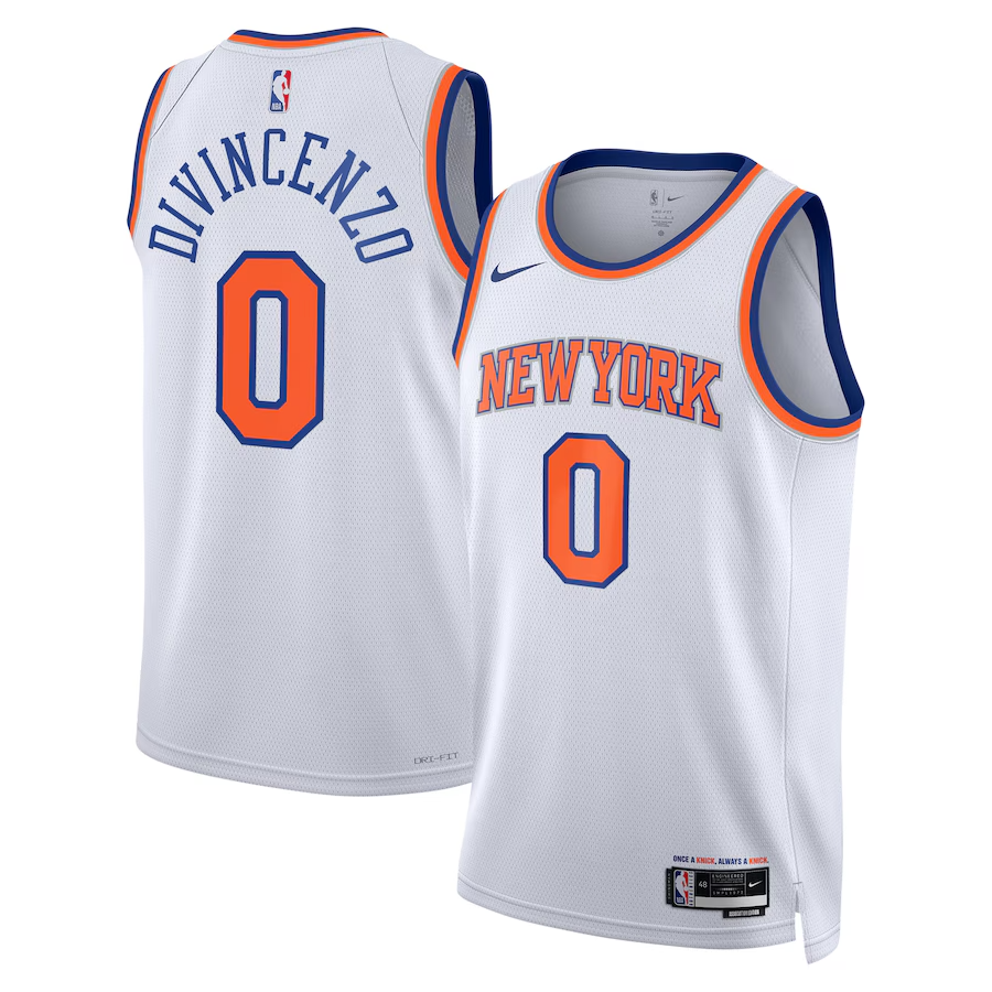 KODYSPORTS Premium Basketball Donte DiVincenzo New York Knicks 2023-24 Swingman Edition Fan Game Jersey - White