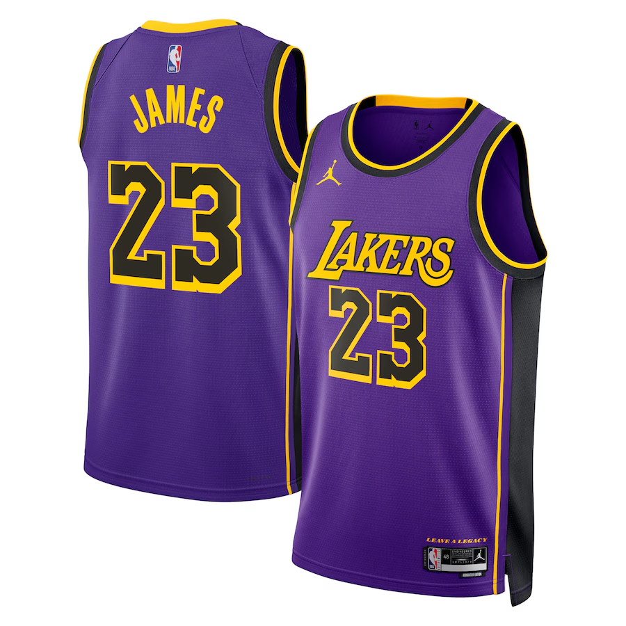 KODYSPORTS Premium Basketball Lebron James Los Angeles Lakers 2024 Swingman Edition Fan Game Jersey - Purple