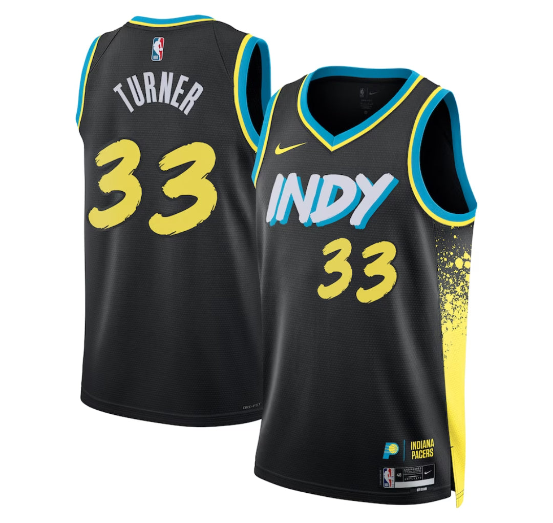 KODYSPORTS Premium Basketball Myles Turner Indiana Pacers 2023-24 City Edition Fan Game Jersey