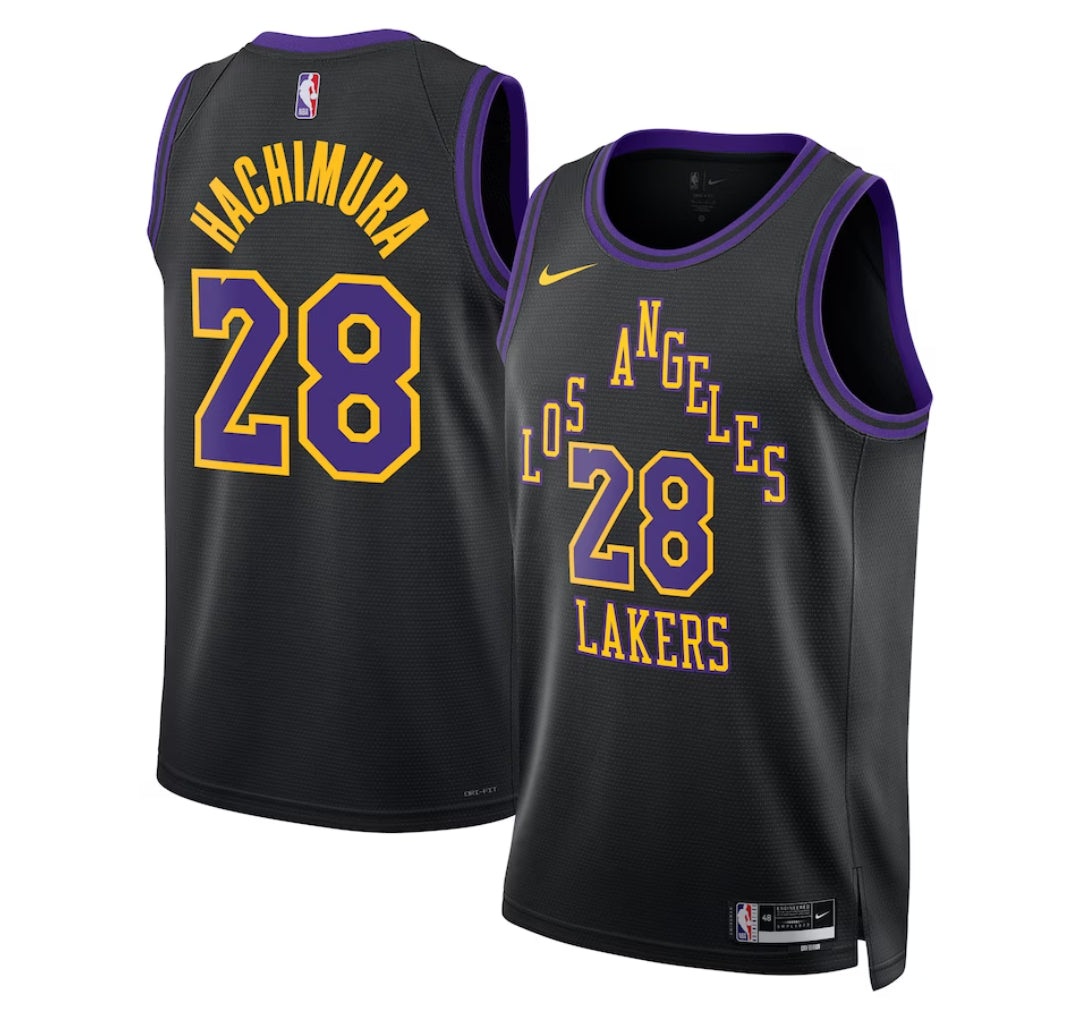 KODYSPORTS Premium Basketball Rui Hachimura Los Angeles Lakers 2023-24 City Edition Fan Game Jersey
