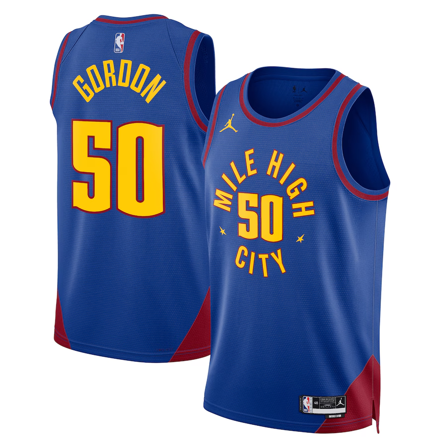 KODYSPORTS Premium Basketball Aaron Gordon Denver Nuggets 2023-24 Statement Edition Fan Game Jersey - Blue