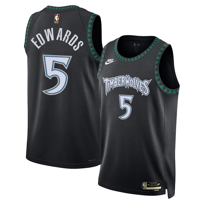KODYSPORTS Premium Basketball Anthony Edwards #5 Minnesota Timberwolves Statement Edition Fan Support Team Jersey - Black