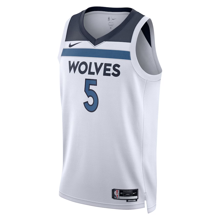 KODYSPORTS Premium Basketball Anthony Edwards Minnesota Timberwolves 2024 Association Edition Swingman Fan Game Jersey- White