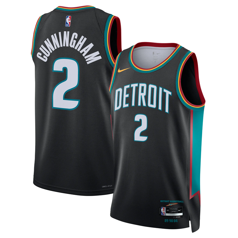 KODYSPORTS Premium Basketball Cade Cunningham #2 Detroit Pistons City Edition 2025-26 Fan Support Team Jersey - Charcoal