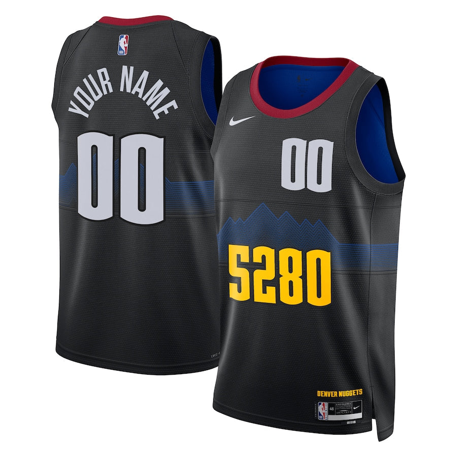 KODYSPORTS Premium Basketball Denver Nuggets Unisex 2023/24 Custom Swingman Jersey - Black - City Edition