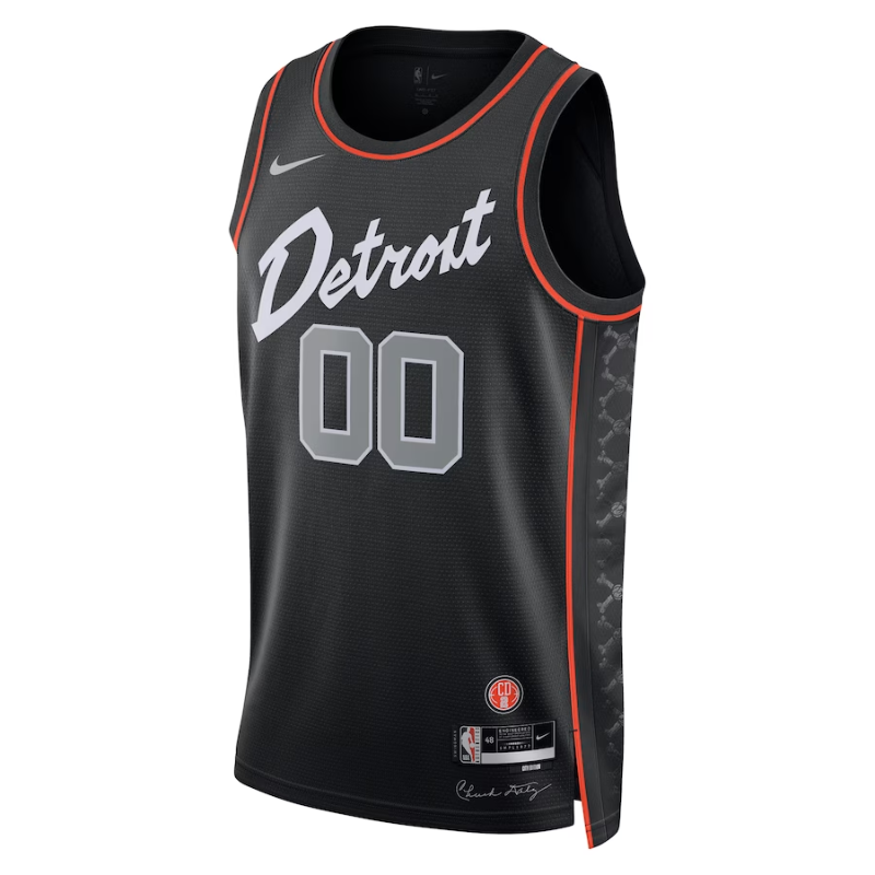 KODYSPORTS Premium Basketball Detroit Pistons Unisex 2023/24 Custom Swingman Jersey - Black - City Edition