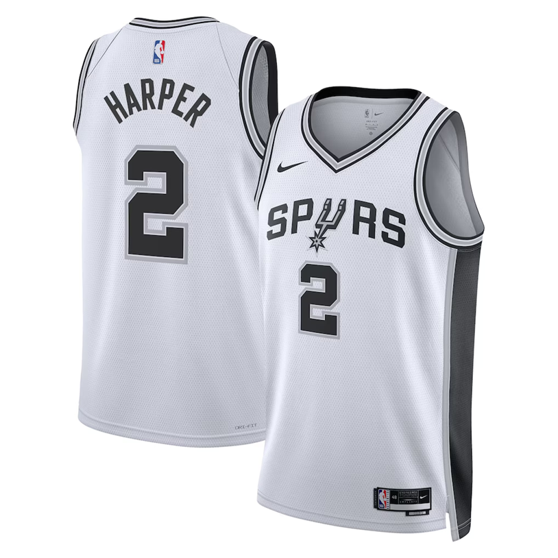 KODYSPORTS Premium Basketball Dylan Harper #2 San Antonio Spurs Association Edition Fan Support Team Jersey - White