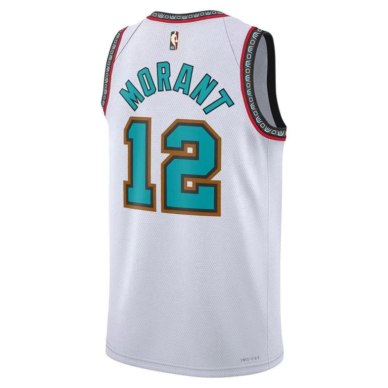 KODYSPORTS Premium Basketball Ja Morant Memphis Grizzlies 2024 Classic Edition Fan Support Team Jersey - White