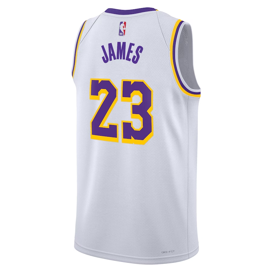 KODYSPORTS Premium Basketball Lebron James Los Angeles Lakers 2024 Swingman Edition Fan Support Team - White