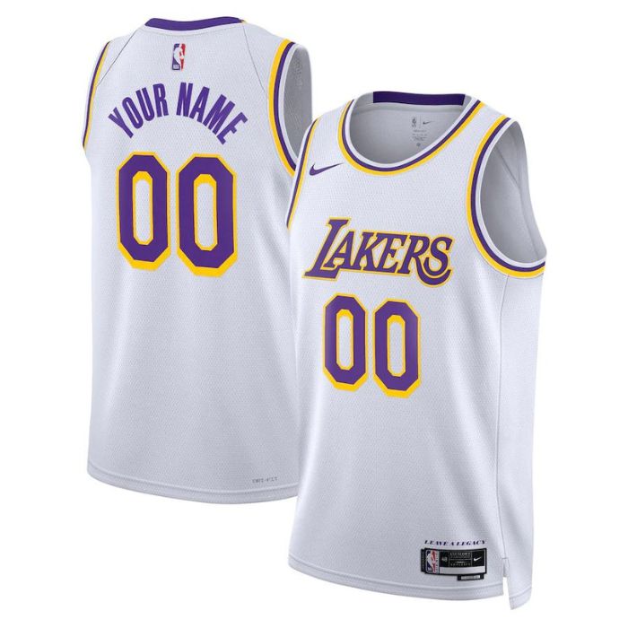 KODYSPORTS Premium Basketball Los Angeles Lakers Unisex 2023/24 Swingman Custom Jersey White - Association Edition