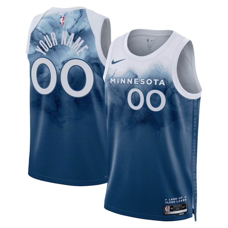 KODYSPORTS Premium Basketball Minnesota Timberwolves Unisex 2023/24 Custom Swingman Jersey - Blue - City Edition