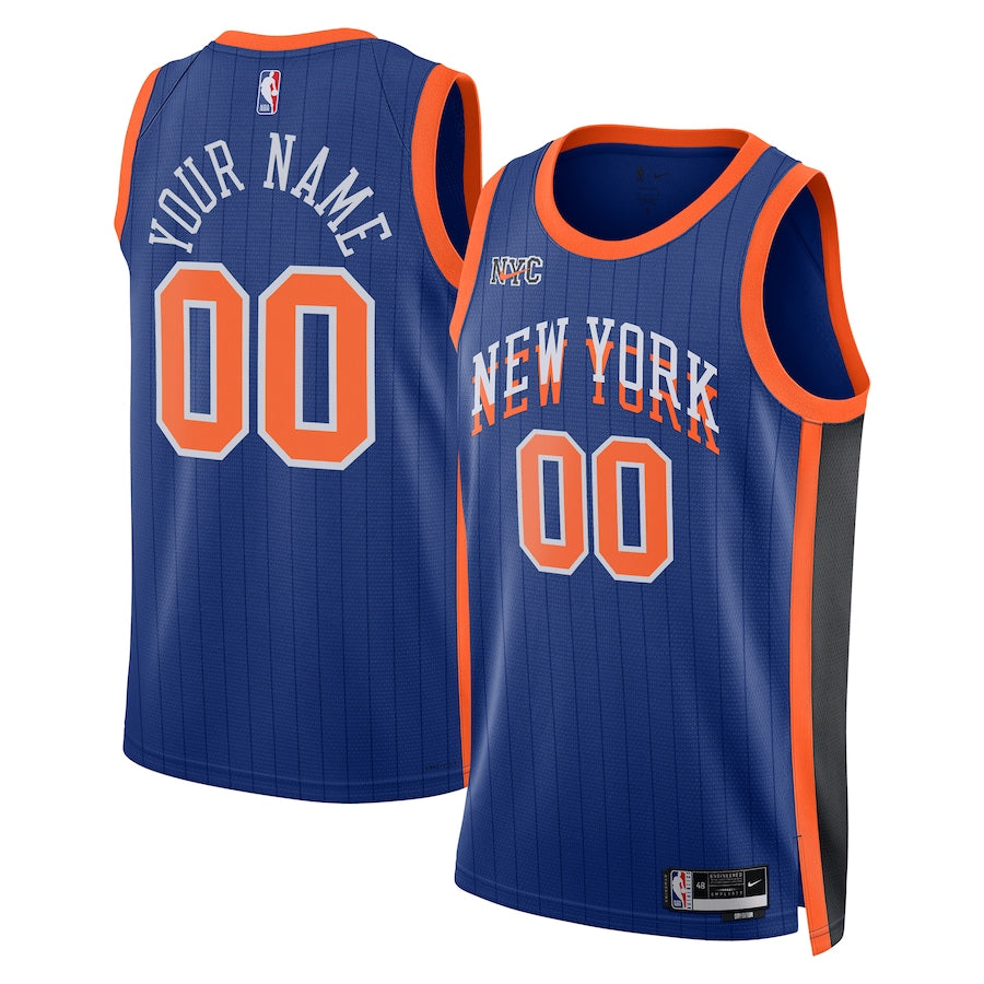 KODYSPORTS Premium Basketball New York Knicks Unisex 2023/24 Custom Swingman Jersey - Blue - City Edition