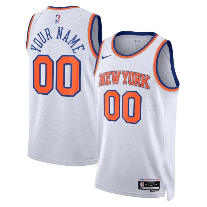 KODYSPORTS Premium Basketball New York Knicks Unisex 2023/24 Swingman Custom Jersey White - Association Edition