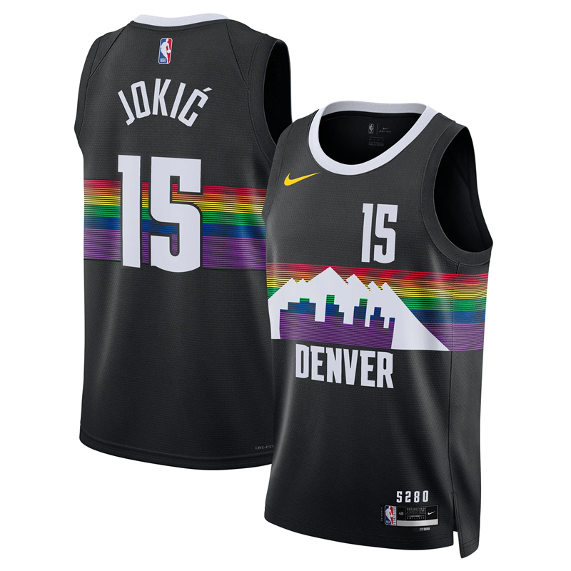KODYSPORTS Premium Basketball Nikola Jokic #15 Denver Nuggets City Edition 2025-26 Fan Support Team Jersey - Black