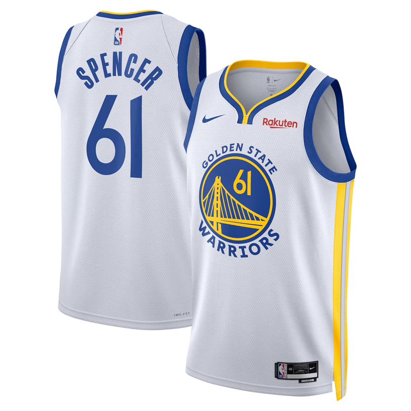 KODYSPORTS Premium Basketball Pat Spencer #61 Golden State Warriors Association Edition Fan Support Team Jersey - White