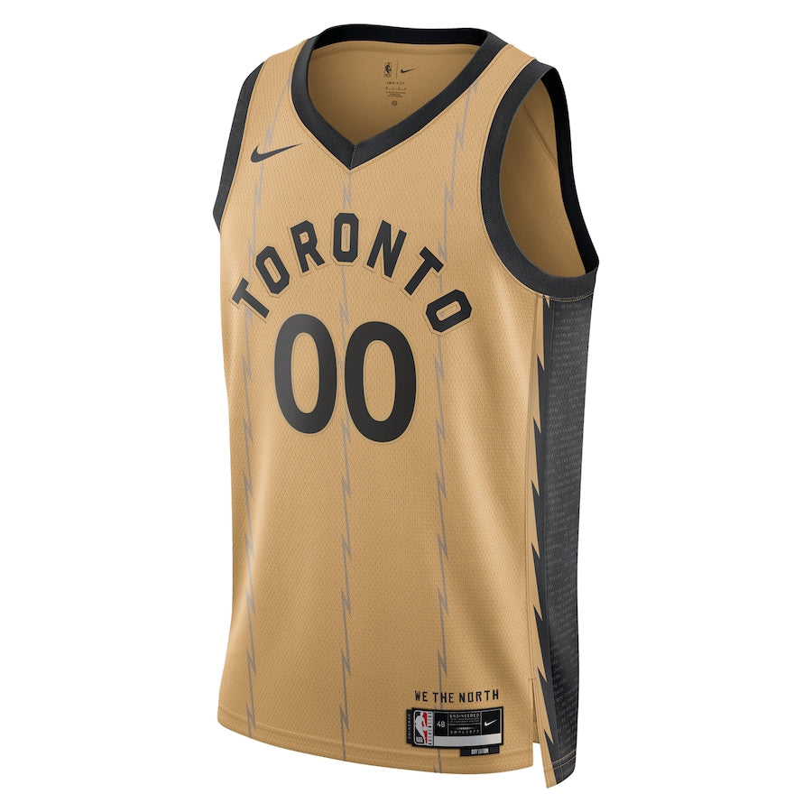 KODYSPORTS Premium Basketball Toronto Raptors Unisex 2023/24 Custom Swingman Jersey - Gold - City Edition