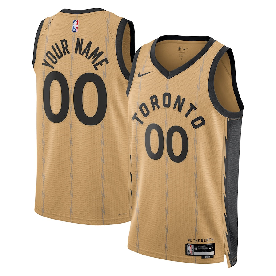 KODYSPORTS Premium Basketball Toronto Raptors Unisex 2023/24 Custom Swingman Jersey - Gold - City Edition