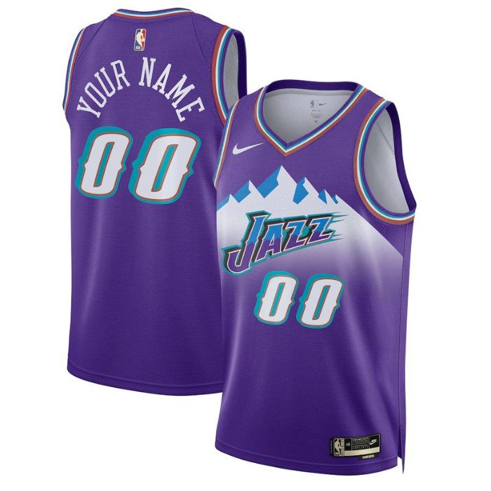 KODYSPORTS Premium Basketball Utah Jazz Unisex 2023/24 Custom Swingman Pro Jersey - Classic Edition - Purple