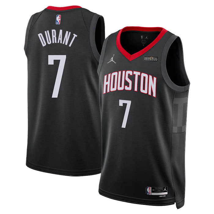 KODYSPORTS Premium Basketball Kevin Durant 7 Houston Rockets Statement Edition Fan Support Team Jersey – Black