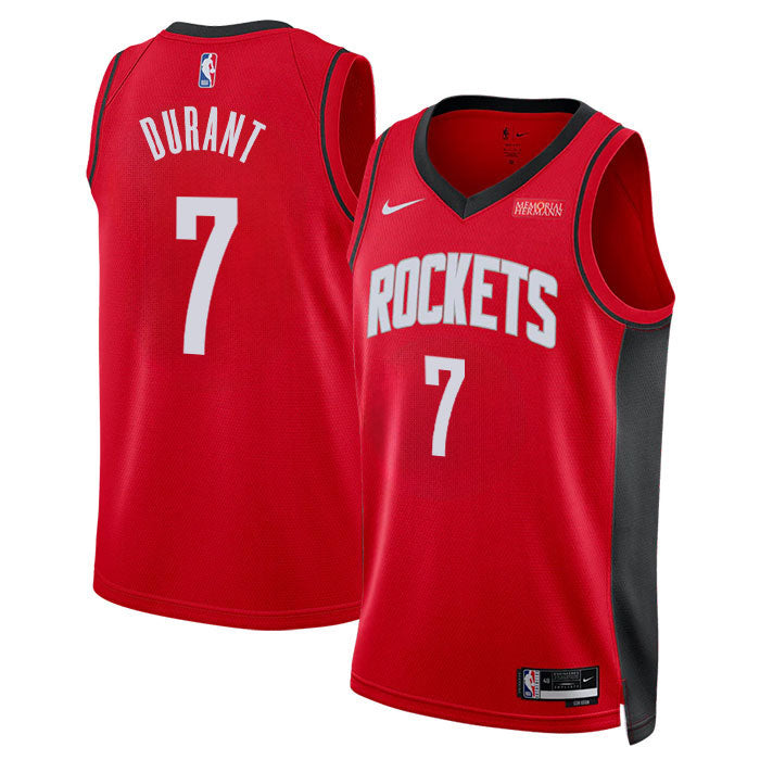 KODYSPORTS Premium Basketball Kevin Durant 7 Houston Rockets Icon Edition Fan Support Team Jersey – Red