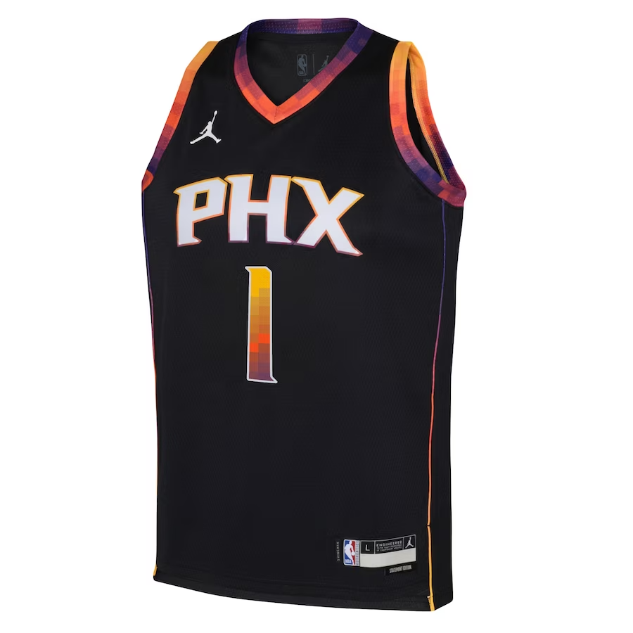KODYSPORTS Premium Basketball Devin Booker Phoenix Suns 2023-24 Statement Edition Fan Game Jersey - Black