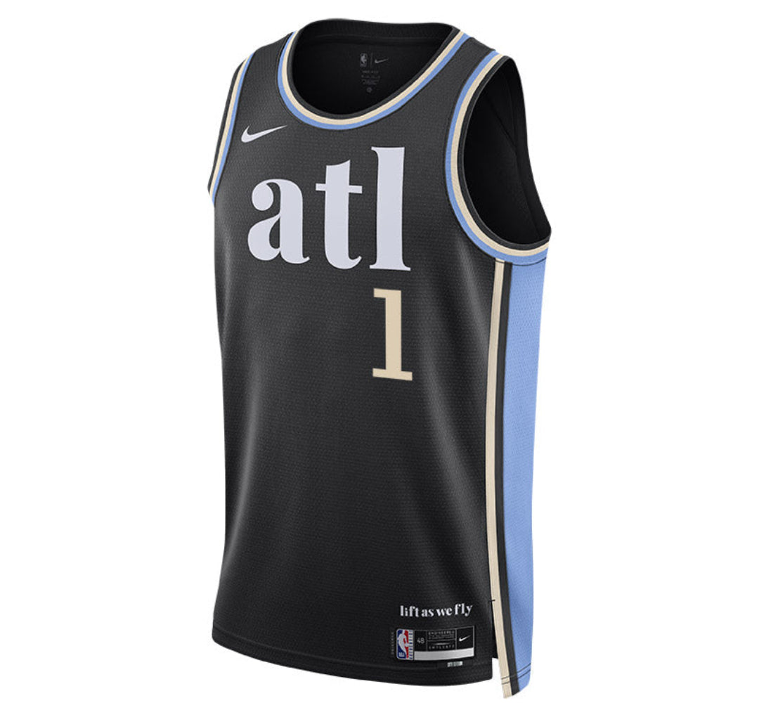 KODYSPORTS Premium Basketball Jalen Johnson Atlanta Hawks 2023-24 City Edition Fan Game Jersey