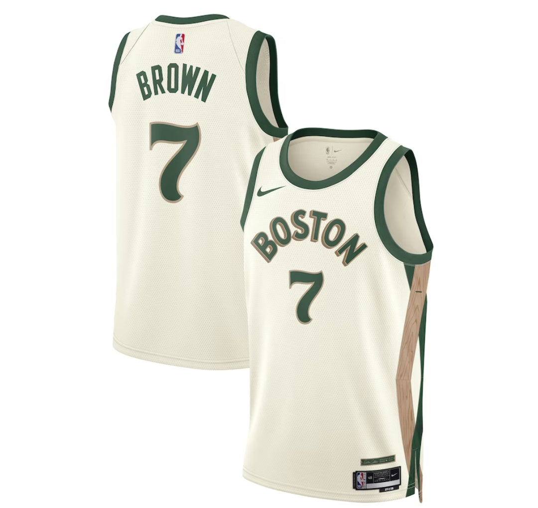 KODYSPORTS Premium Basketball Jaylen Brown Boston Celtics 2024 City Edition Fan Game Jersey