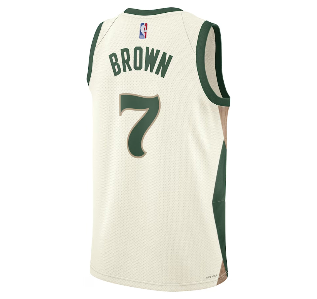 KODYSPORTS Premium Basketball Jaylen Brown Boston Celtics 2024 City Edition Fan Game Jersey