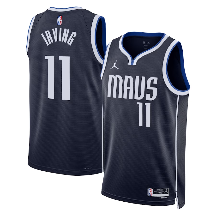 KODYSPORTS Premium Basketball Kyrie Irving Dallas Mavericks 2023-24 Statement Edition Fan Game Jersey - Navy