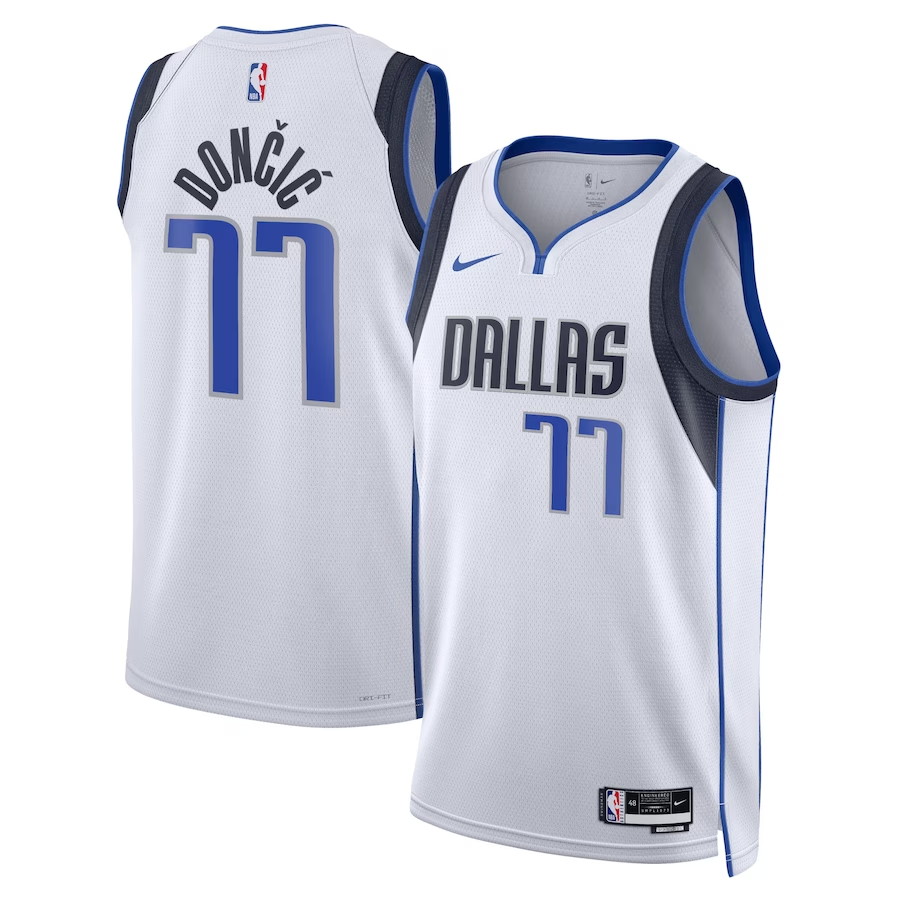 KODYSPORTS Premium Basketball Luka Doncic Dallas Mavericks 2024 Swingman Edition Fan Game Jersey - White