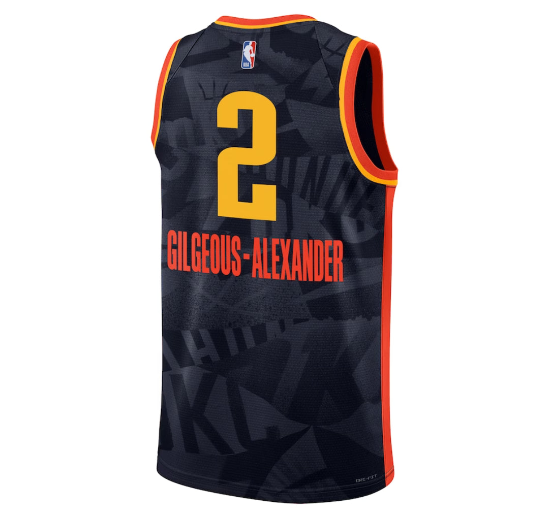KODYSPORTS Premium Basketball Shai Gilgeous-Alexander Oklahoma City Thunder 2023-24 City Edition Fan Game Jersey