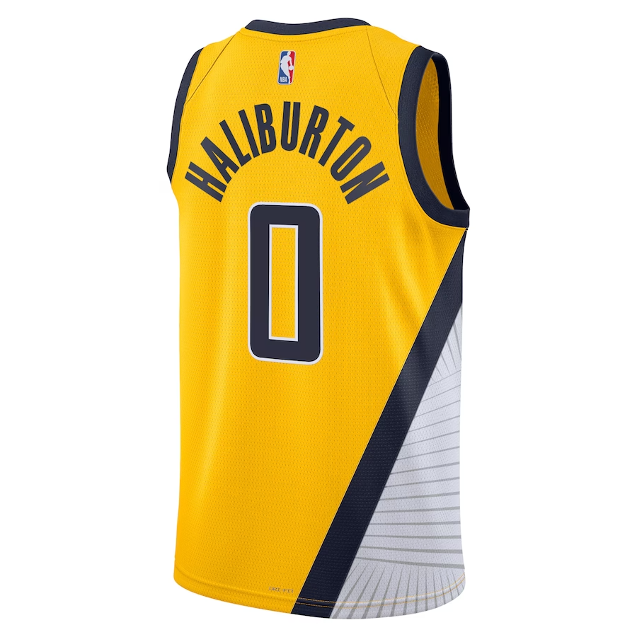 KODYSPORTS Premium Basketball Tyrese Haliburton Indiana Pacers 2024 Statement Edition Fan Game Jersey