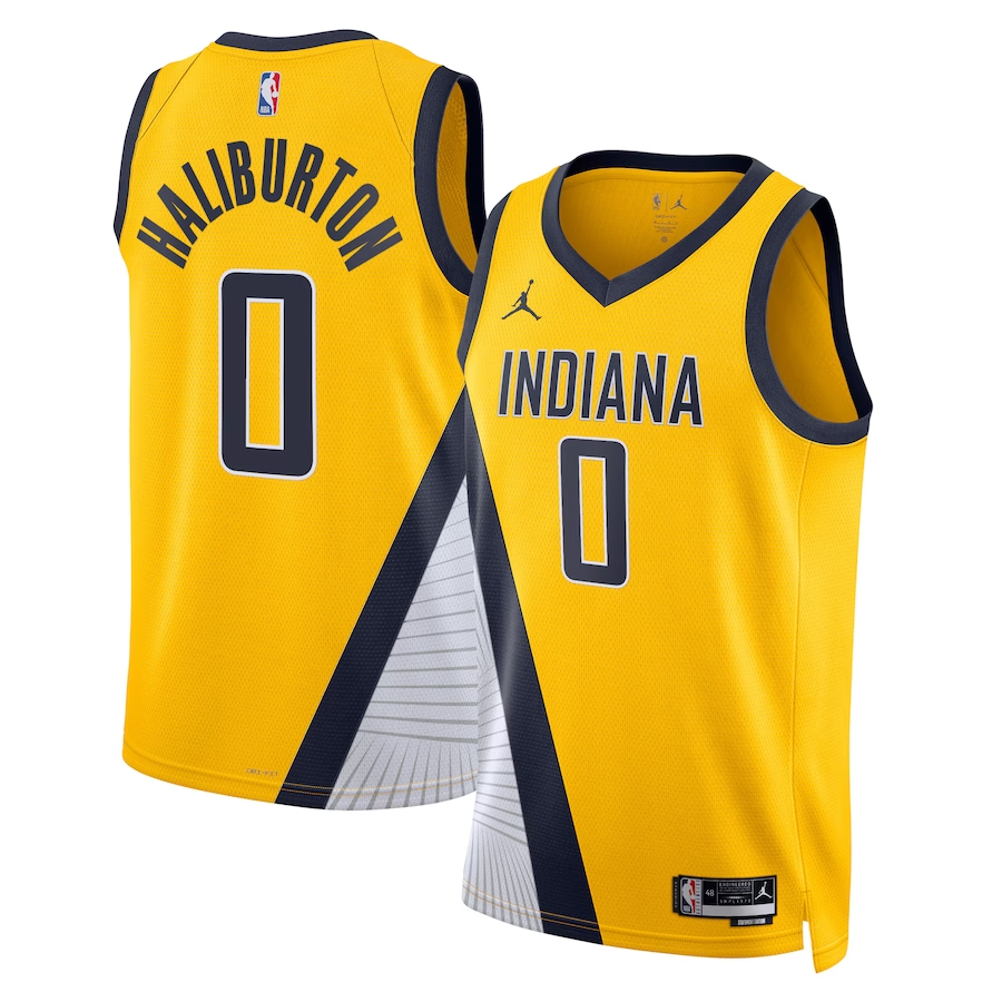 KODYSPORTS Premium Basketball Tyrese Haliburton Indiana Pacers 2024 Statement Edition Fan Game Jersey