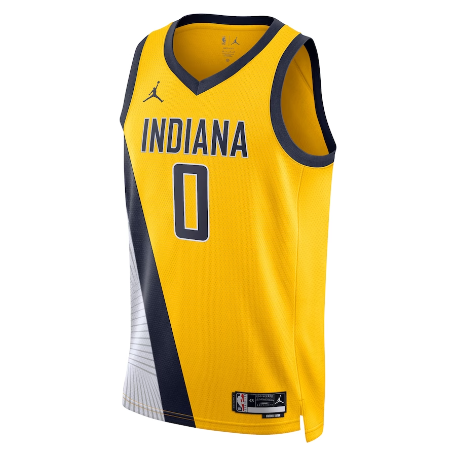 KODYSPORTS Premium Basketball Tyrese Haliburton Indiana Pacers 2024 Statement Edition Fan Game Jersey