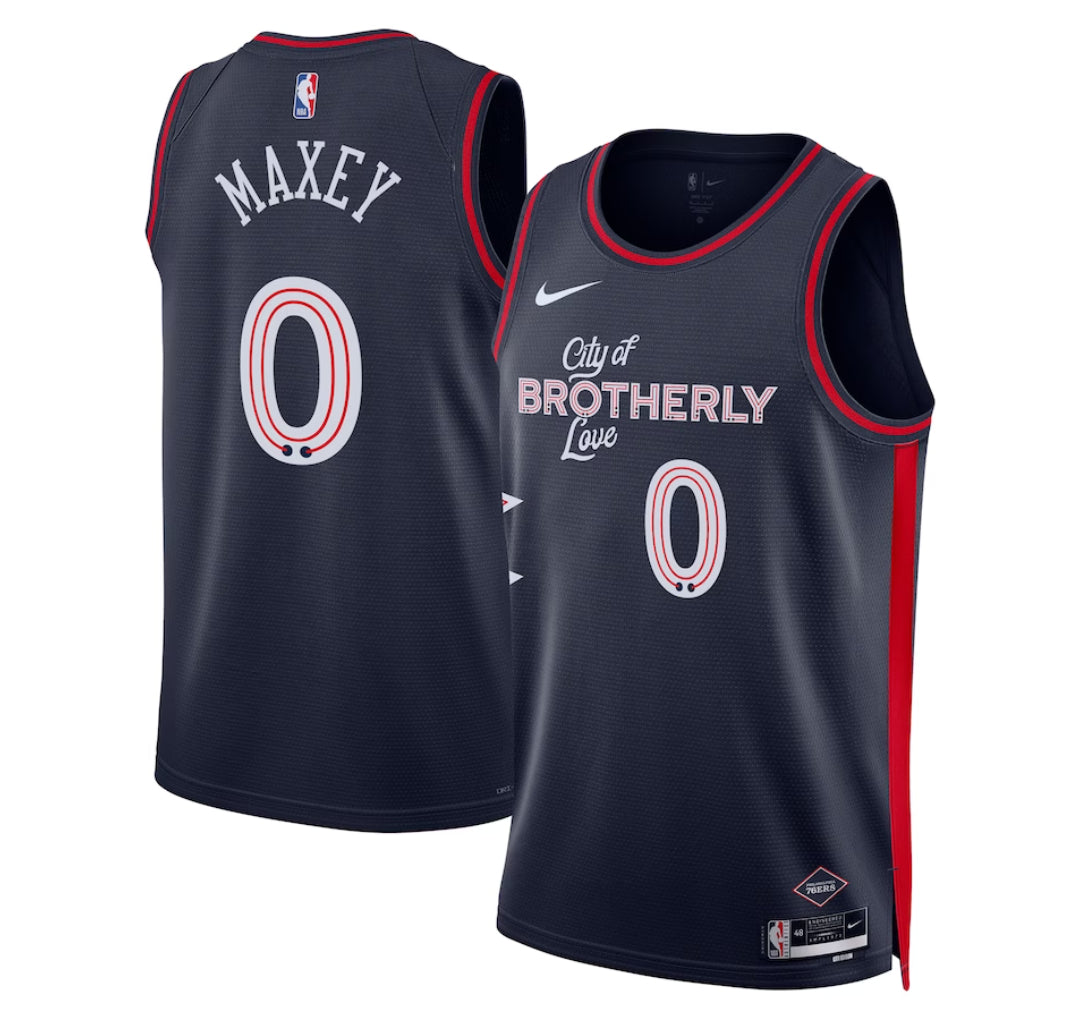 KODYSPORTS Premium Basketball Tyrese Maxey Philadelphia 76ers 2023-24 City Edition Fan Game Jersey