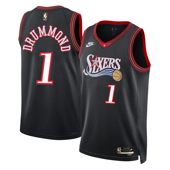 KODYSPORTS Premium Basketball Andre Drummond #1 Philadelphia 76ers Classic Edition Fan Support Team Jersey - Black