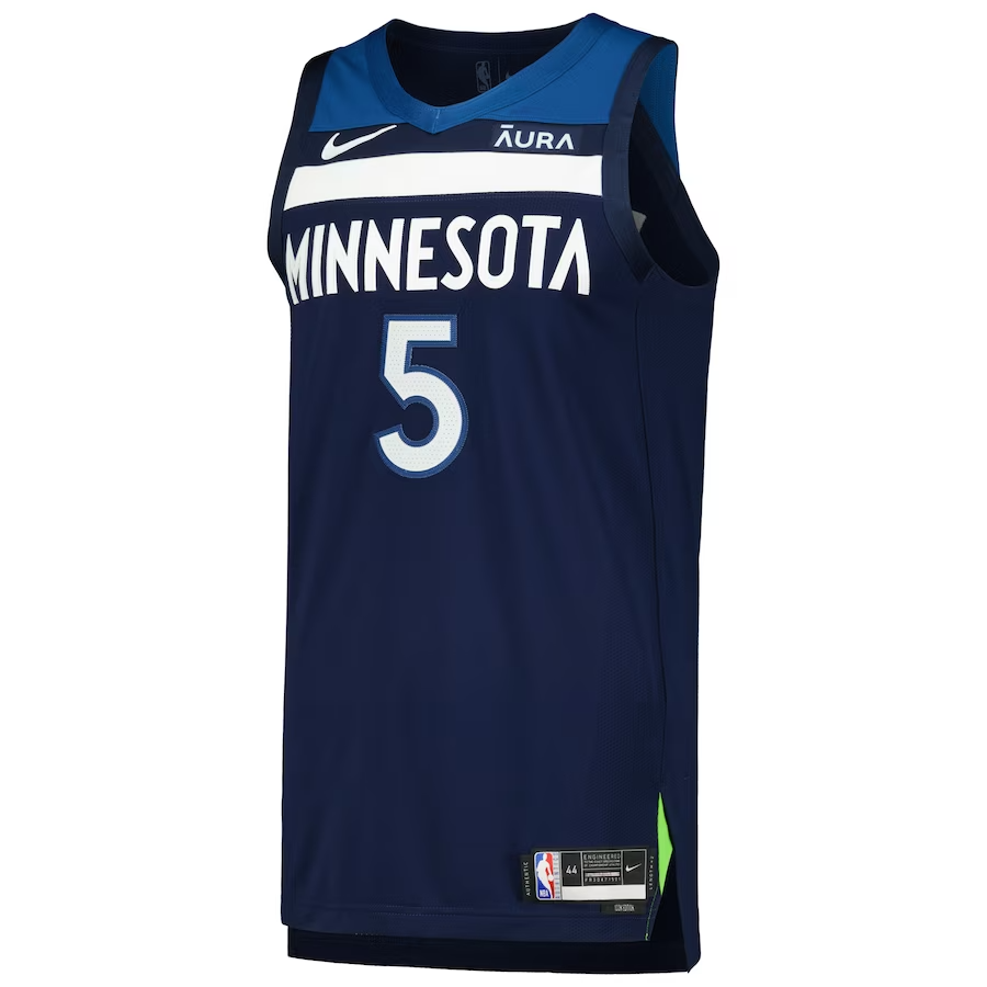 KODYSPORTS Premium Basketball Anthony Edwards Minnesota Timberwolves 2023-24 Icon Edition Fan Support Team Jersey- Navy