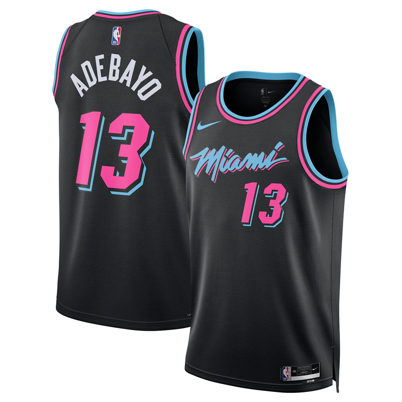 KODYSPORTS Premium Basketball Bam Adebayo #13 Miami Heat City Edition 2025-26 Fan Support Team Jersey - Black