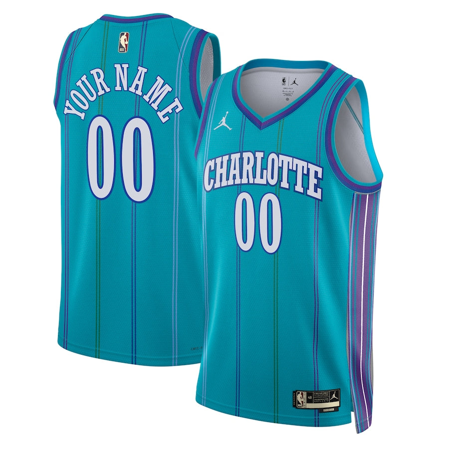KODYSPORTS Premium Basketball Charlotte Hornets Unisex 2023/24 Custom Swingman Jersey - Classic Edition - Teal