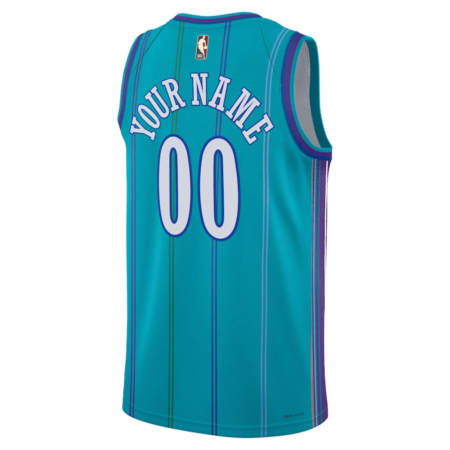 KODYSPORTS Premium Basketball Charlotte Hornets Unisex 2023/24 Custom Swingman Jersey - Classic Edition - Teal