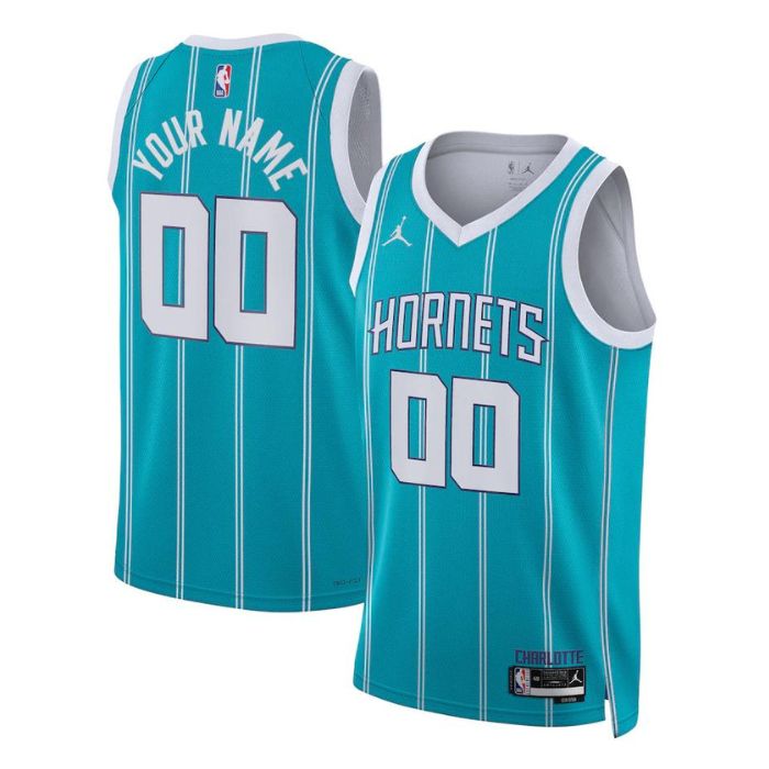 KODYSPORTS Premium Basketball Charlotte Hornets Unisex 2023/24 Swingman Customized Jersey Teal - Icon Edition