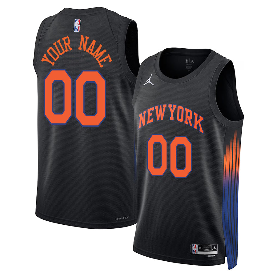 KODYSPORTS Premium Basketball Customize New York Knicks Statement Edition Fan Support Team Jersey - Black
