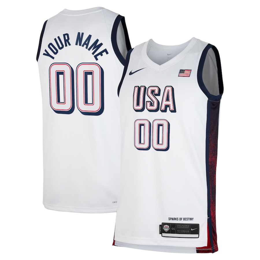 KODYSPORTS Premium Basketball Customize USA Men’s National Team 2024 Match Edition Fan Game Team Jersey - White