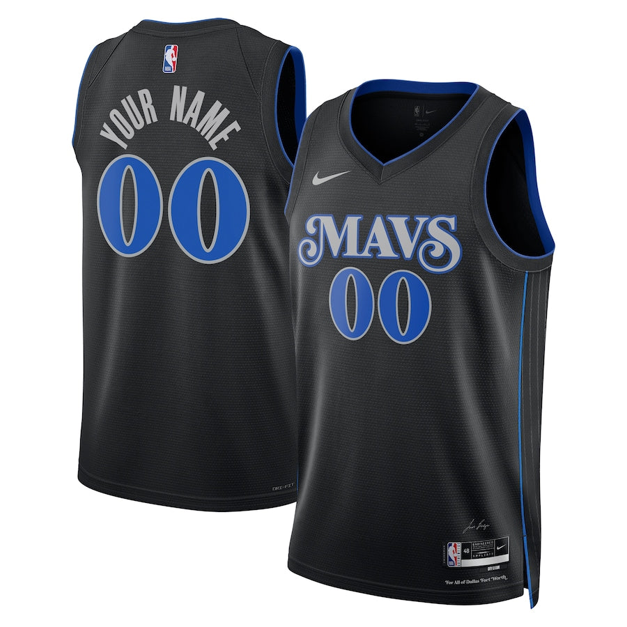 KODYSPORTS Premium Basketball Dallas Mavericks Unisex 2023/24 Custom Swingman Jersey - Black - City Edition