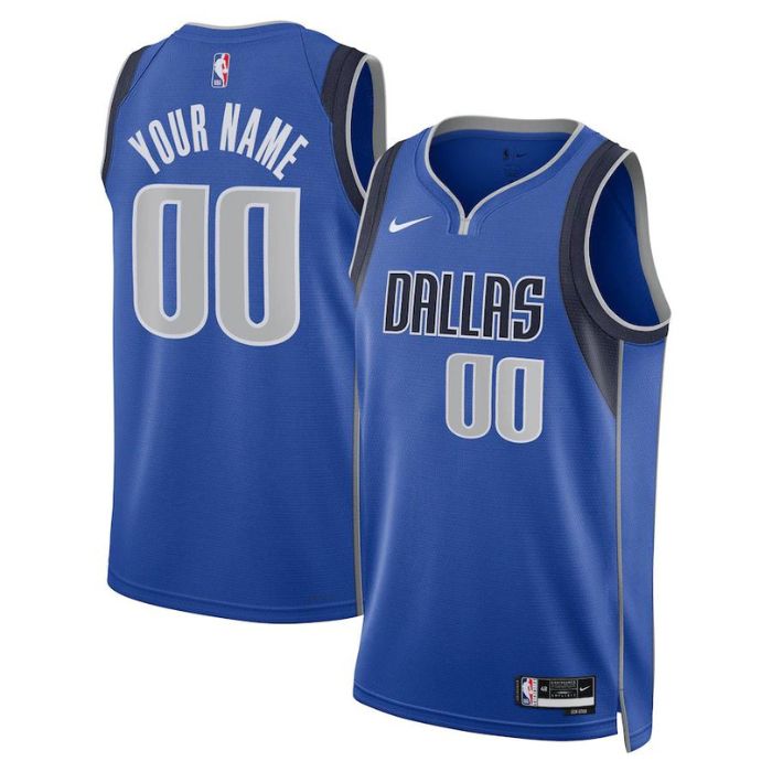 KODYSPORTS Premium Basketball Dallas Mavericks Unisex 2023/24 Swingman Custom Jersey Royal - Icon Edition